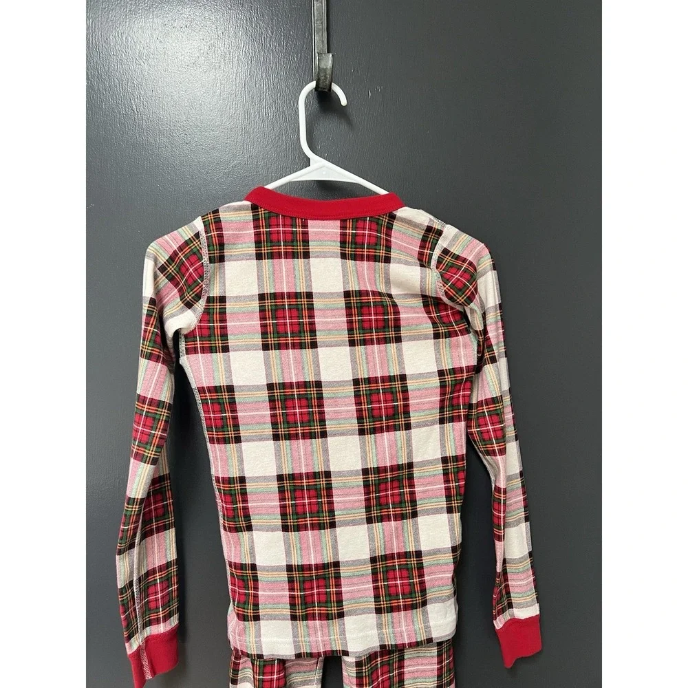 Hanna Andersson Pajamas Kids 12 Red Plaid Long Sleeve Pajama Set Christmas